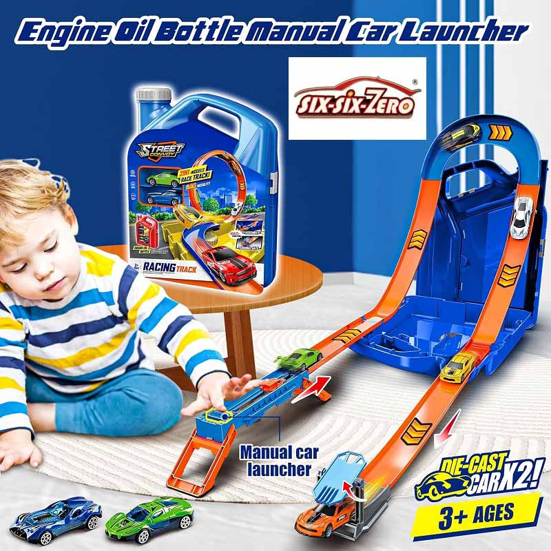پیست ریسینگ ماشین بازی پرتابی داخل گالن روغن موتور | Portable Car Track in a Canister